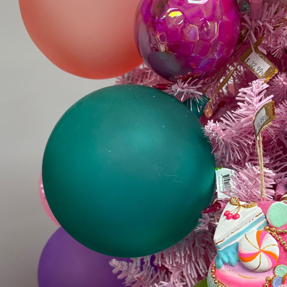 Glitterville rainbow frosted ball orn